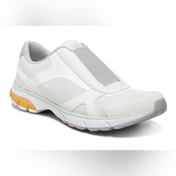 VIONIC I White & Vapor Green Slip-On Samana Arch Support Shoes Sneakers, 11 - Picture 2 of 14